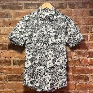 Floral Black and White Men's Shirt